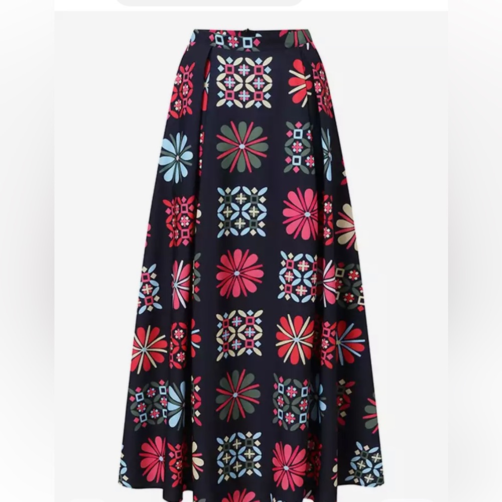 Multi color lightweight pattern maxi skirt